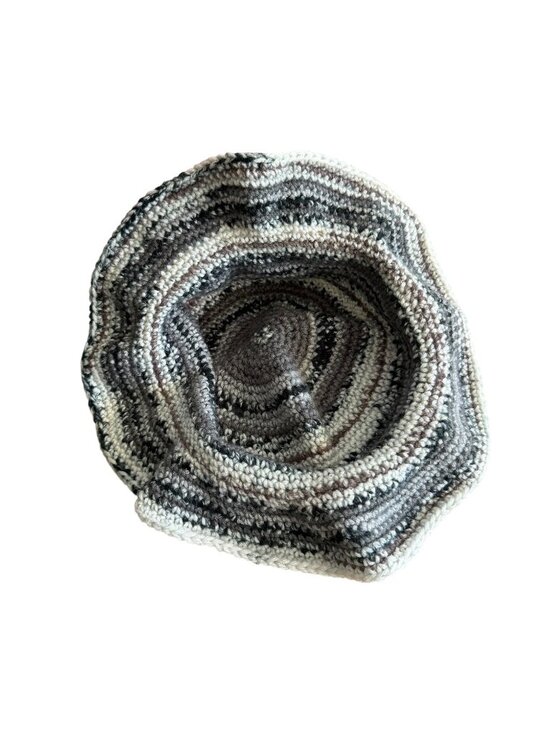 Handmade Crochet Bucket Hat Boho Kidcore Beach Gray Brown  Cloche Summer Coastal main image 3